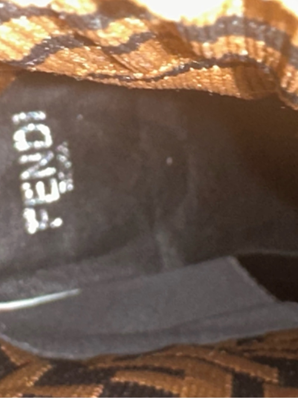 Fendi Brown Patterned Logo Ankle Boots with Black Interior